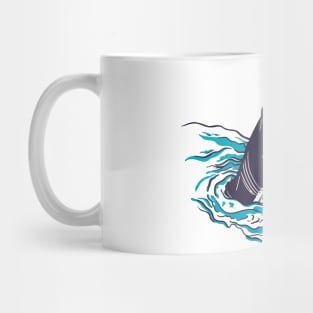 Shark eating pizza Mug